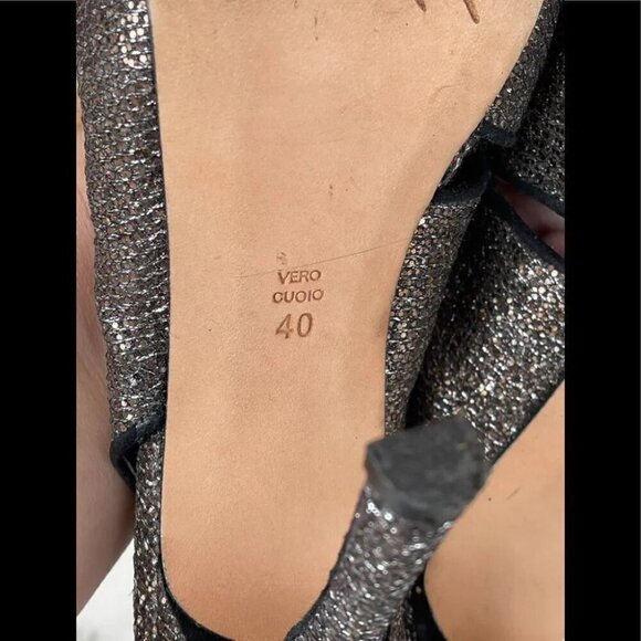 Jean Michel Cazabat Copper Sparkle Slingback Heels size 9.5 - Picture 5 of 11